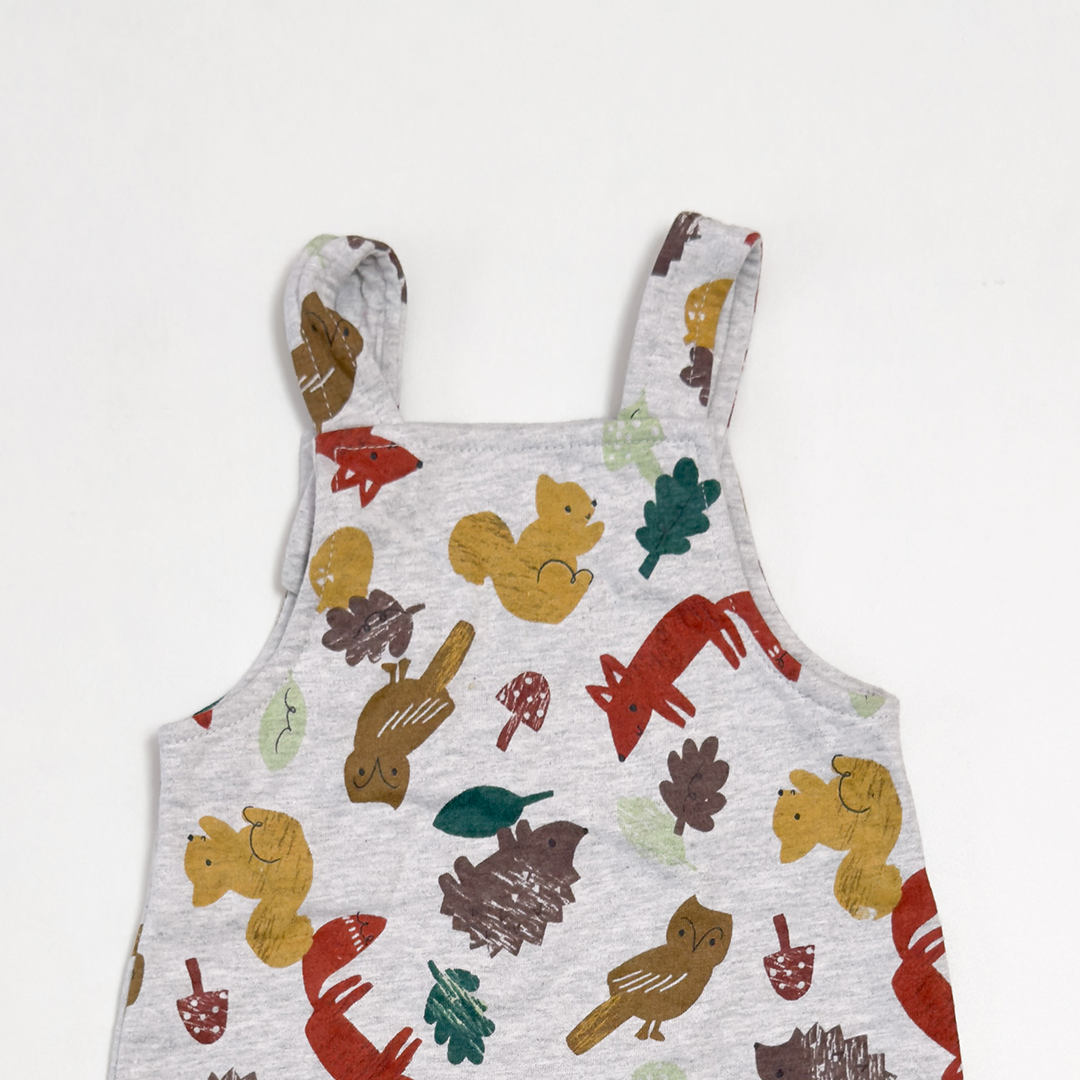 GREY AUTUM PRINTED DUNGAREE