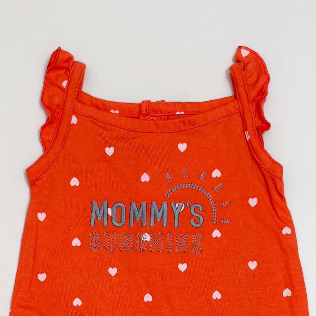 ORANGE LOVE PRINTED ROMPER