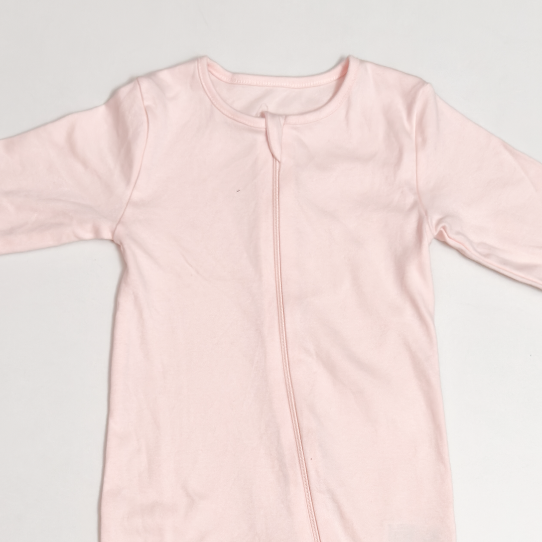 BABY PINK ZIPPER SLEEPSUIT