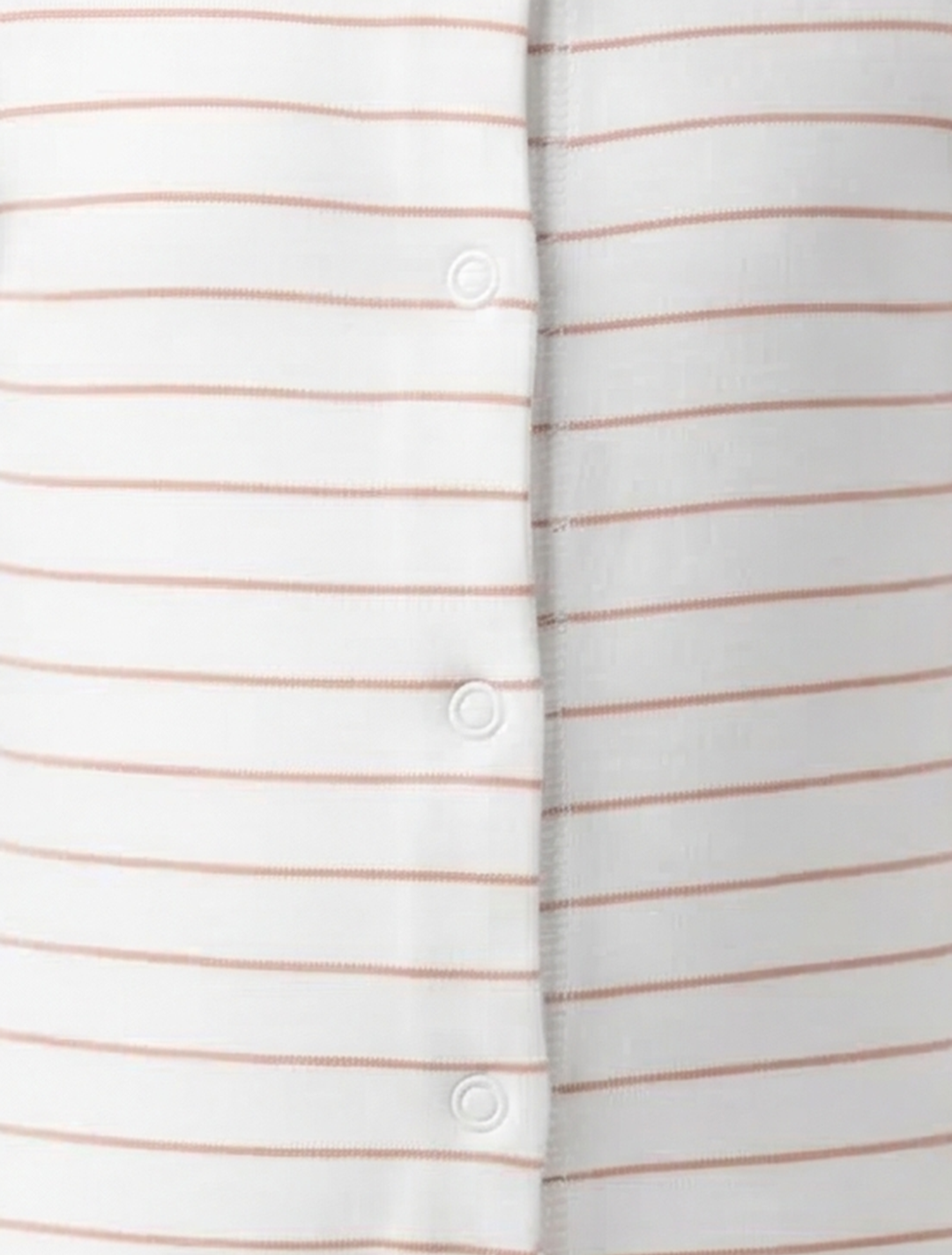 WHITE STRIPED BUTTON SLEEPSUIT