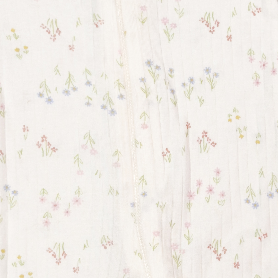 BEIGE FLORAL ZIPPER SLEEPSUIT