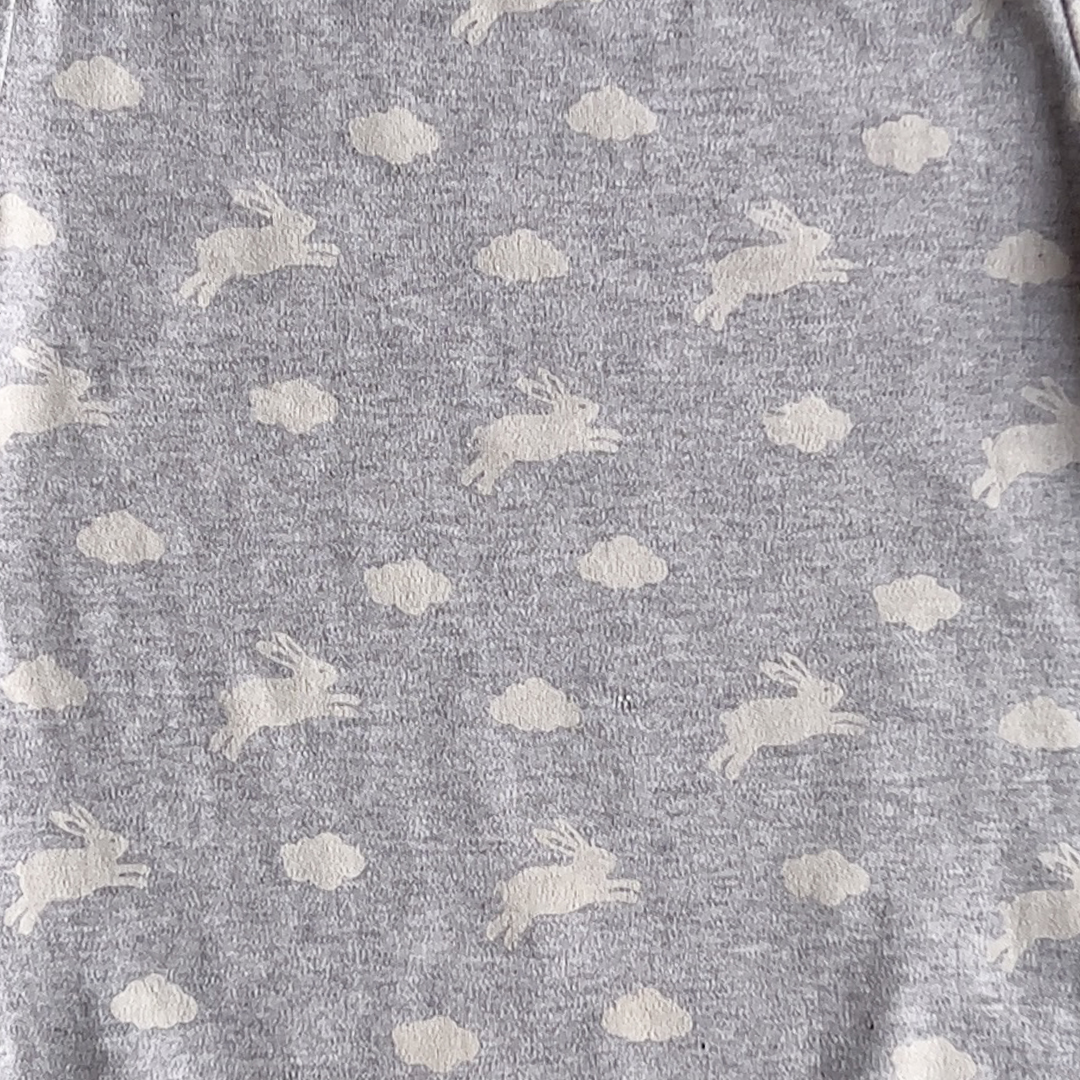 WHITE AND GREY RABBIT ONESIE
