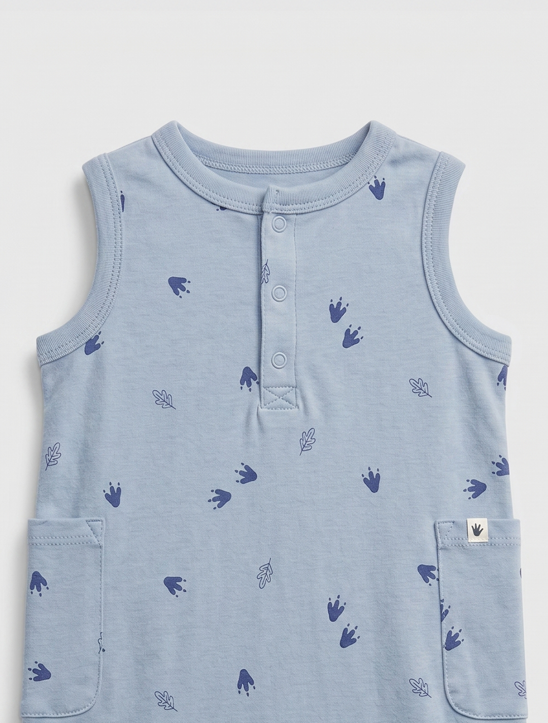 Blue printed boys jumpsuit