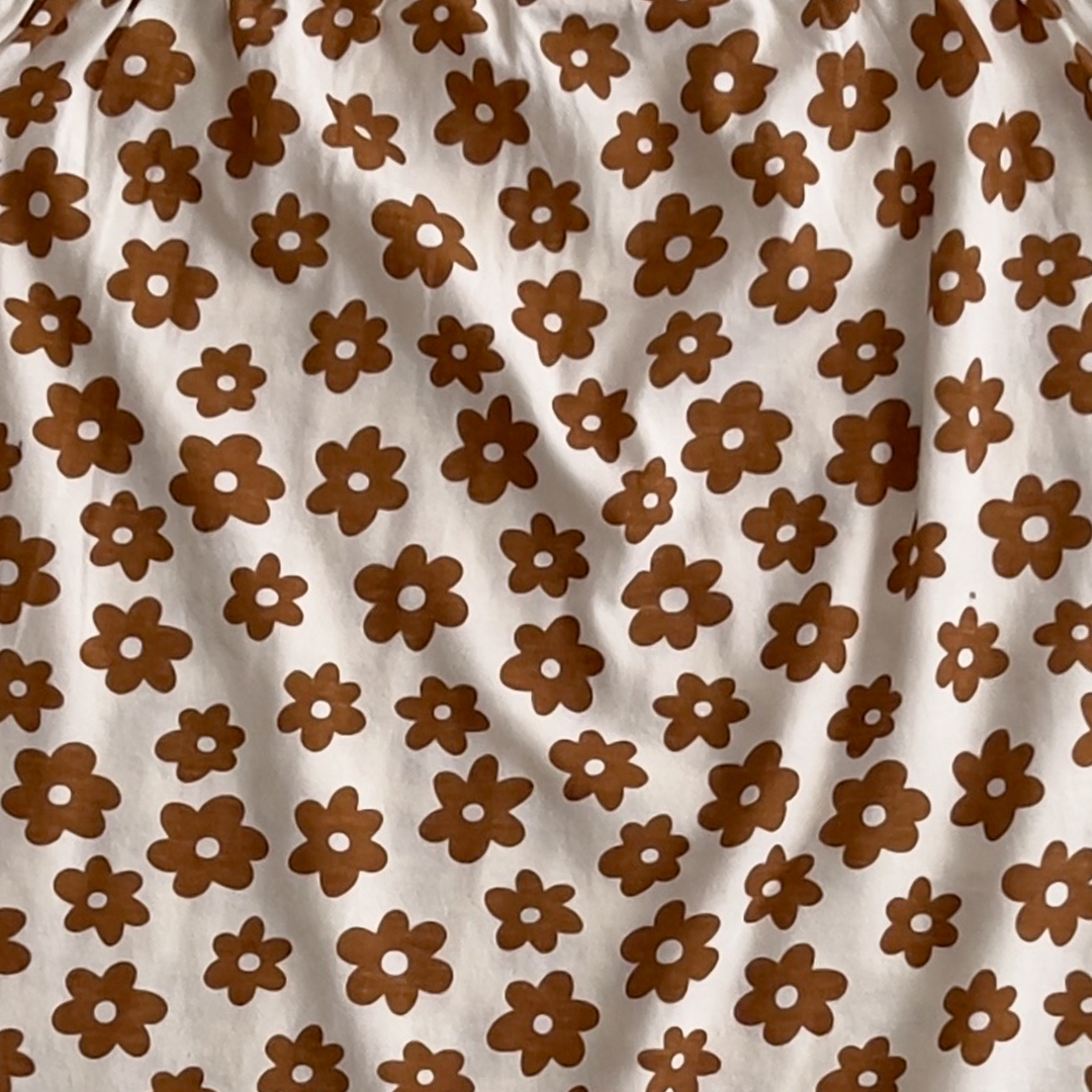 BROWN FLORAL PATTERNED ROMPER