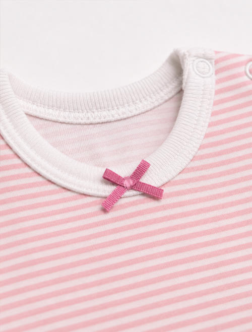 Pink striped girls onesie