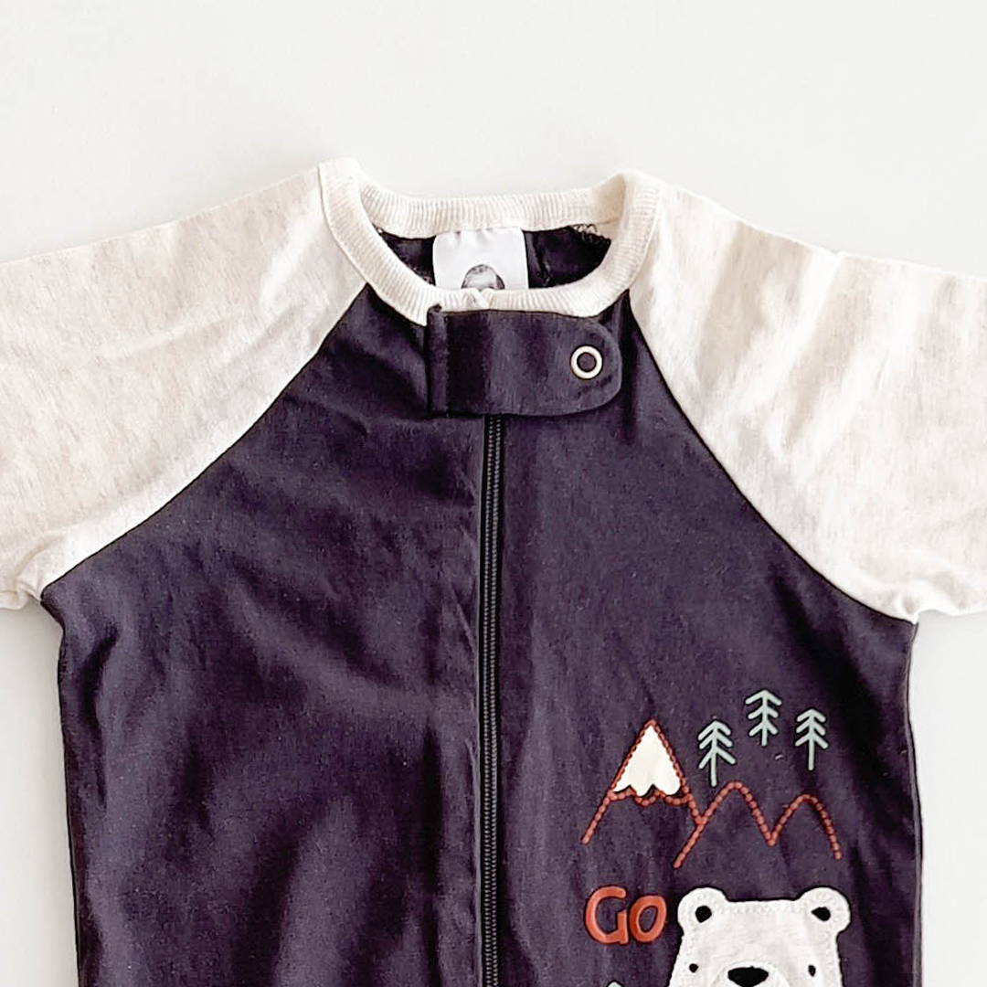 GREY BLACK SLEEPSUIT