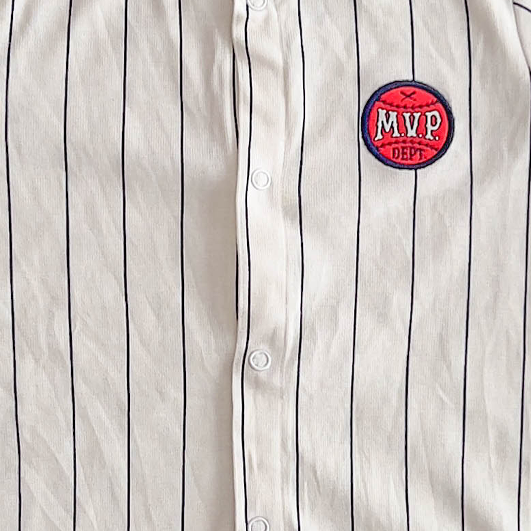 WHITE STRIPED BOYS JUMPSUIT