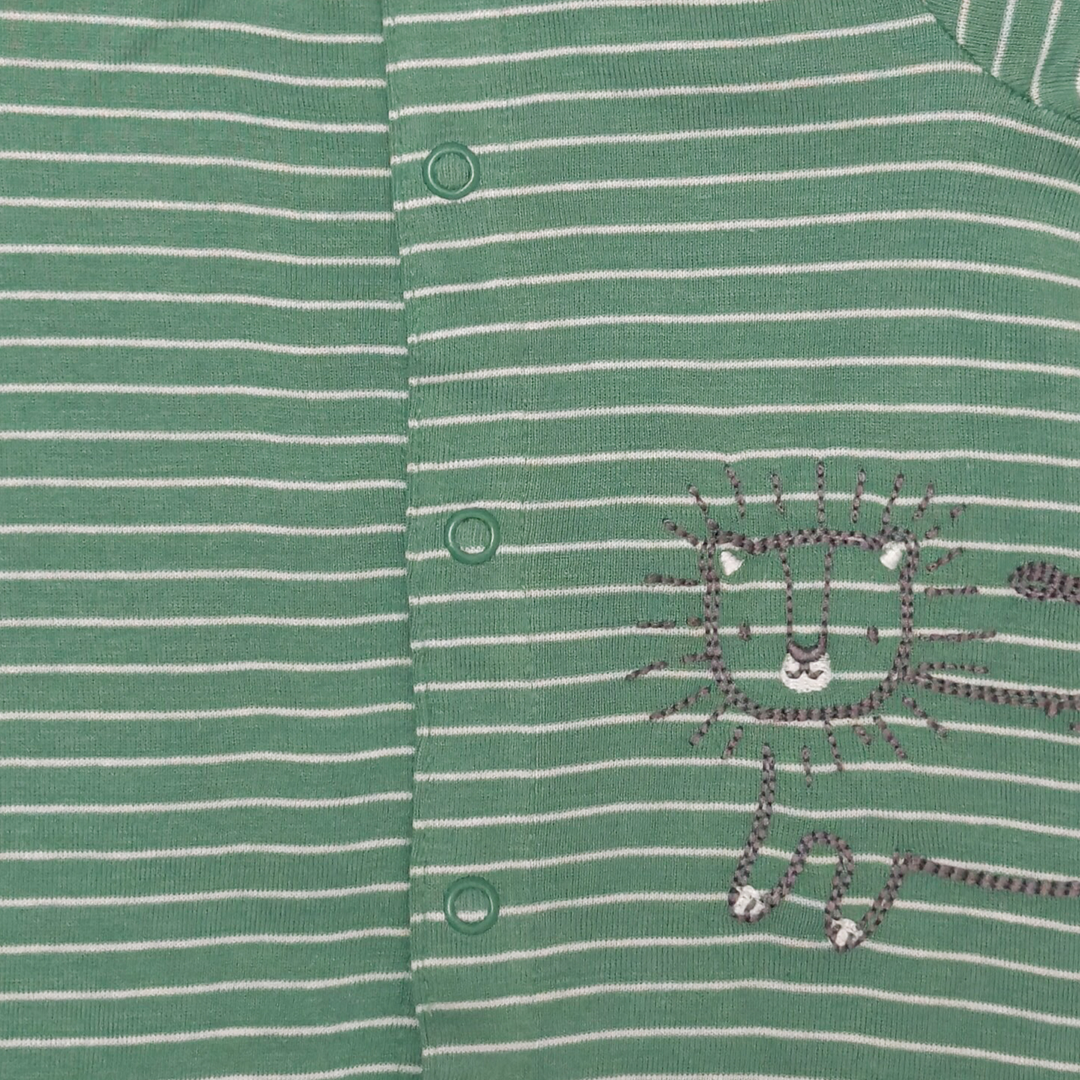 GREEN STRIPED JUMPSUIT