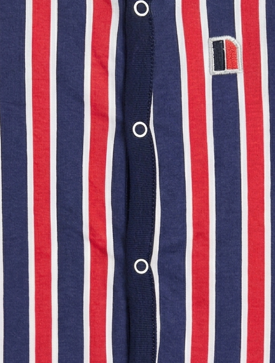 BLUE AND RED STRIPED ROMPER