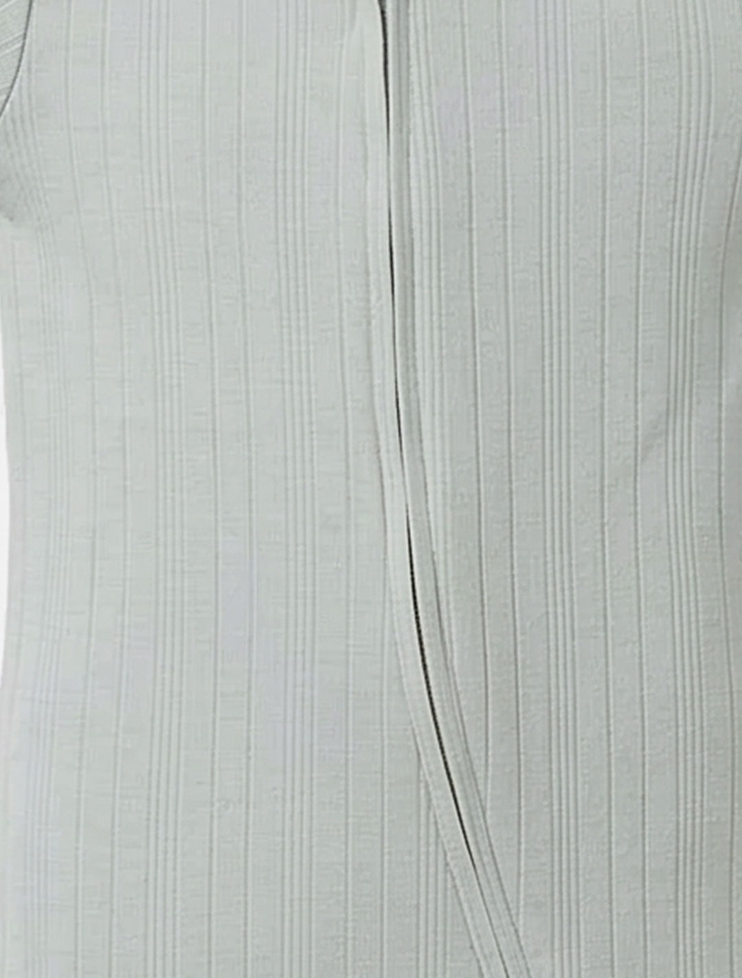 SKY BLUE RIBBED ZIPPER SLIM FIT SLEEPSUIT