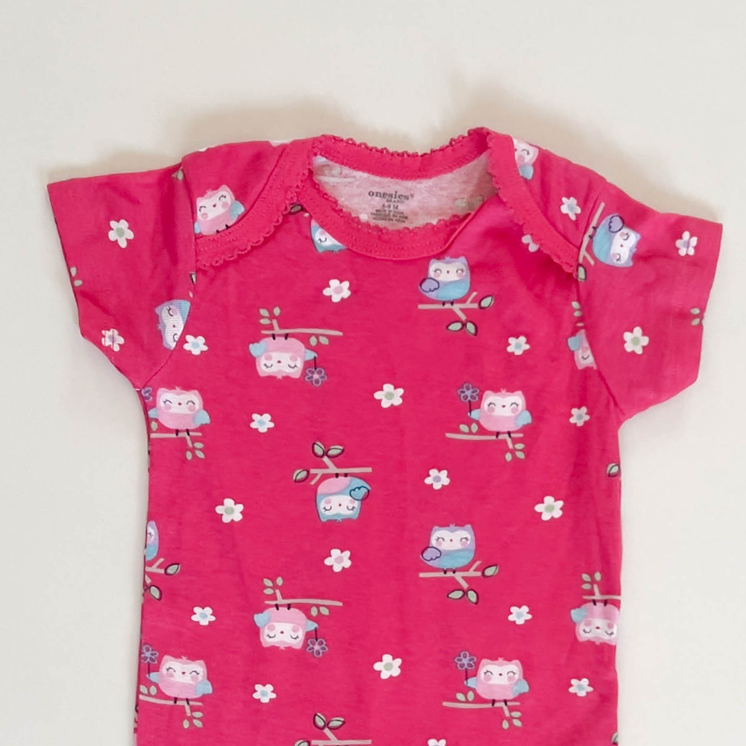 HOT PINK PATTERNED ONESIE