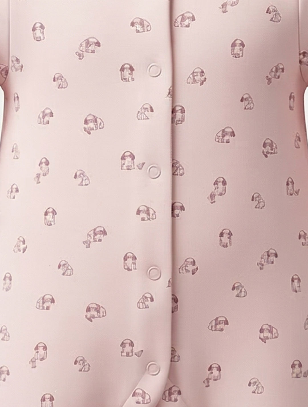 PINK ANIMAL PATTERNED SLEEEPSUIT