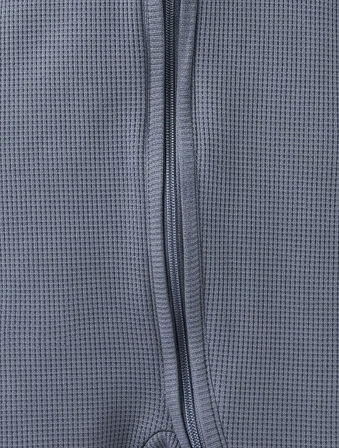 Blue knitted 2 way zipper sleepsuit