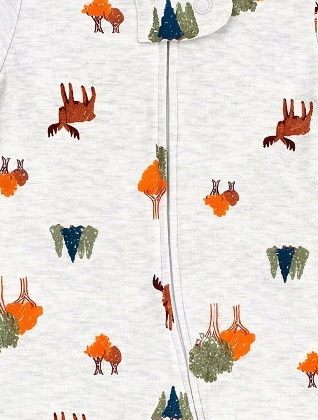 GREY DEER PRINTED SLEEPSUIT