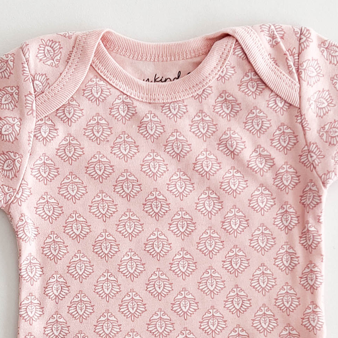 PEACH PARFAIT COLOUR PATTERNED ONESIE