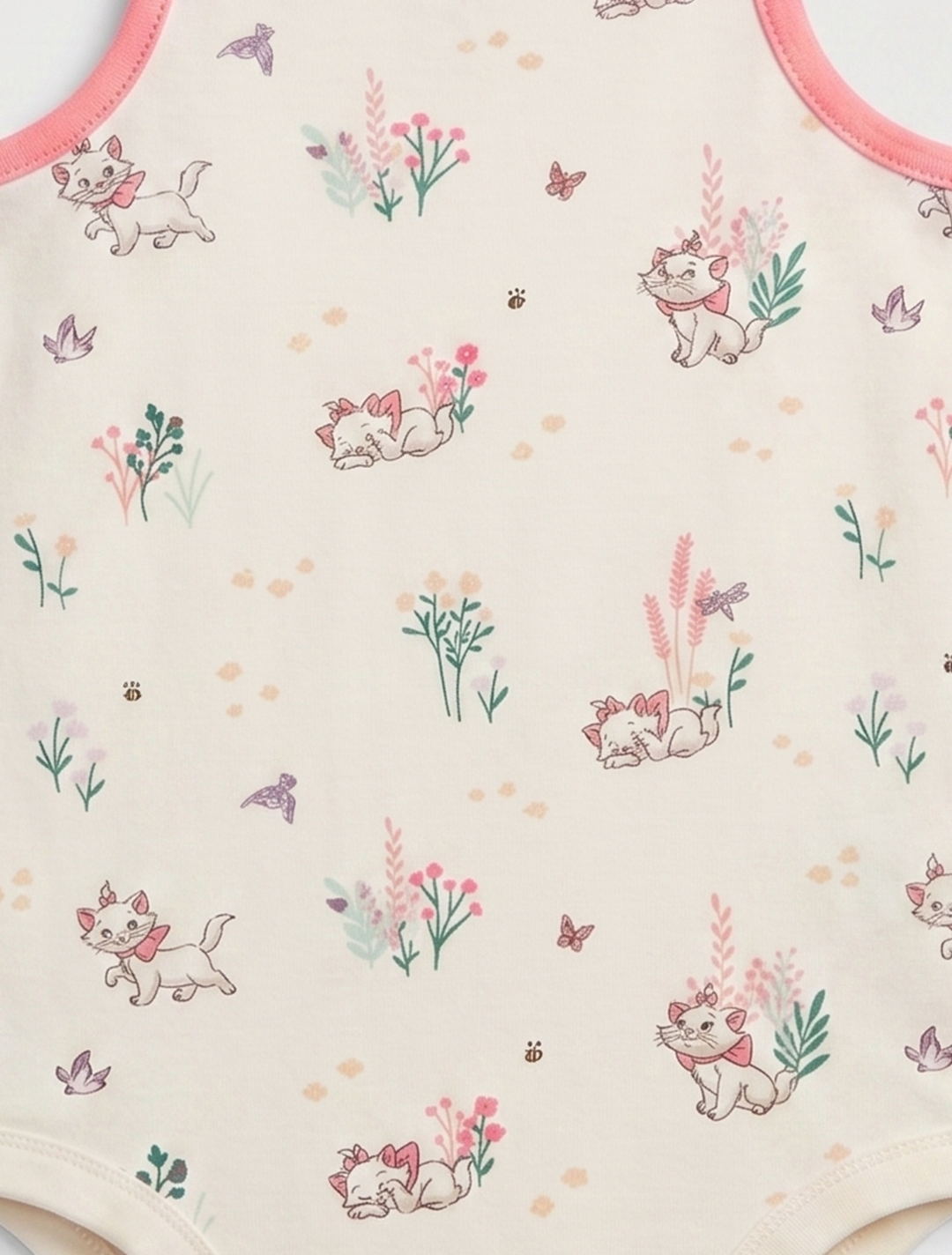 KITTY PRINTED SLEEVELESS ONESIE