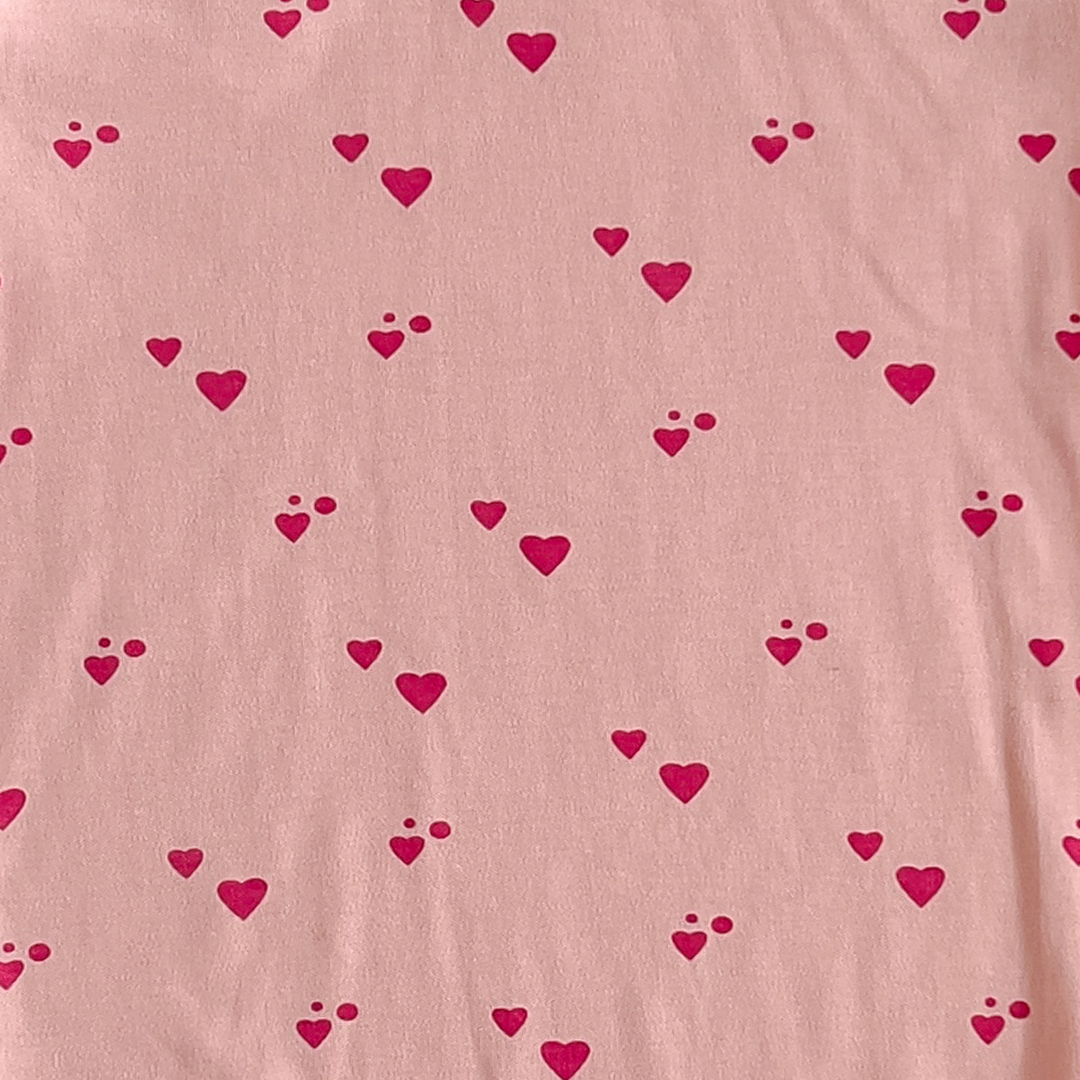 PINK LOVE PATTERNED ONESIE