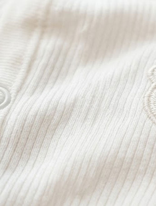 White bear ribbed sleepsuit