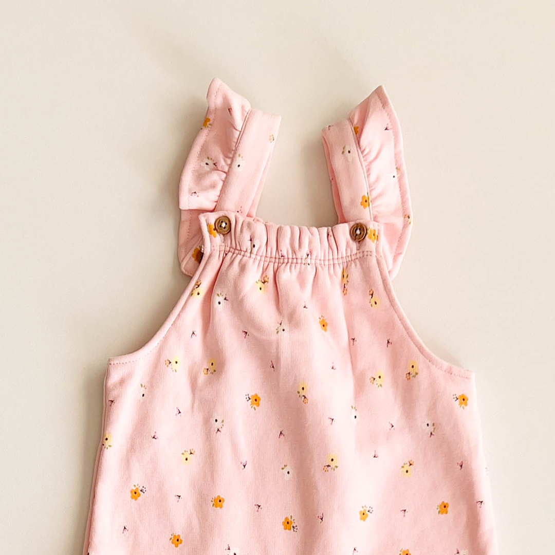 PINK FLORAL DUNGAREE