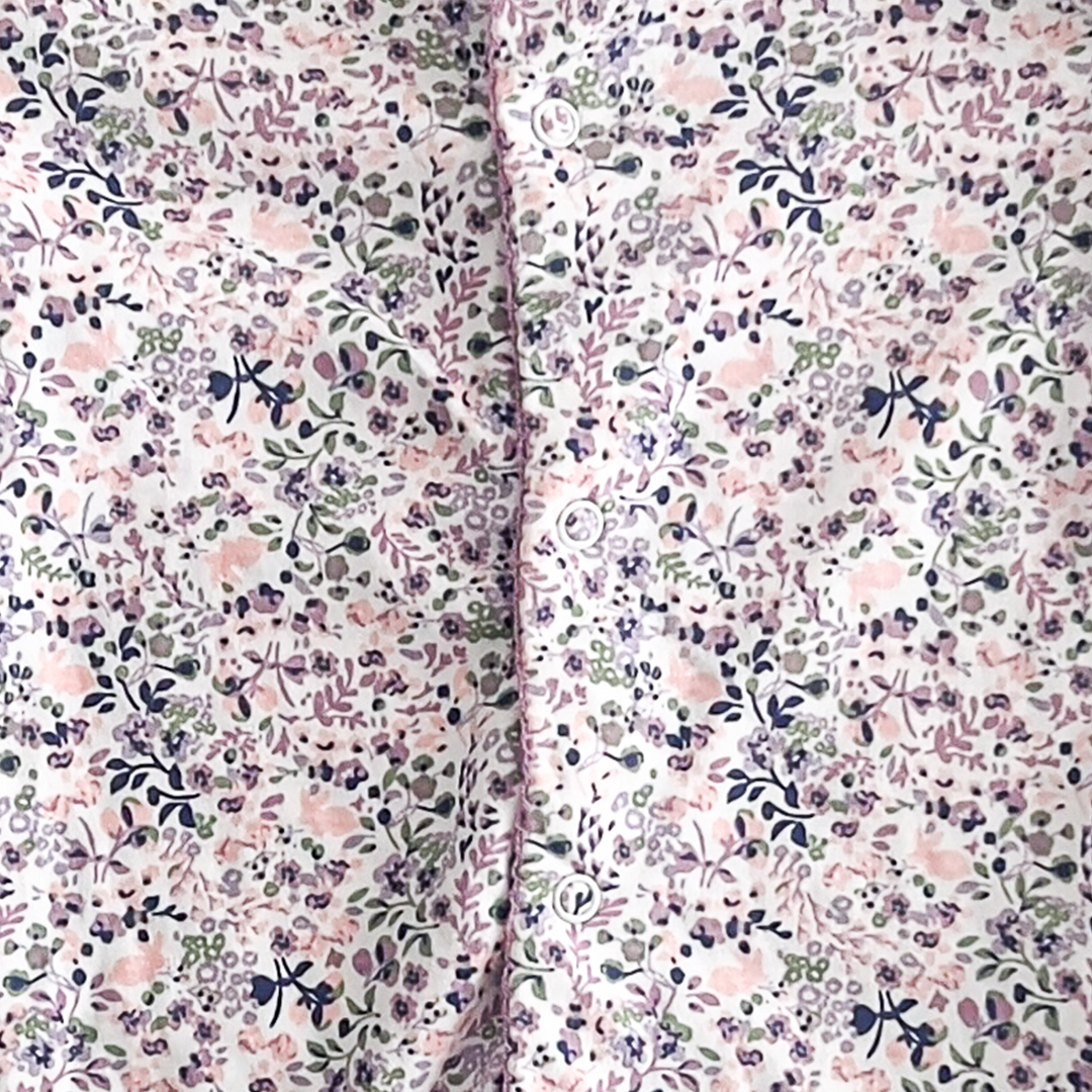 PURPLE FLORAL PRINTED SLEEPSUIT