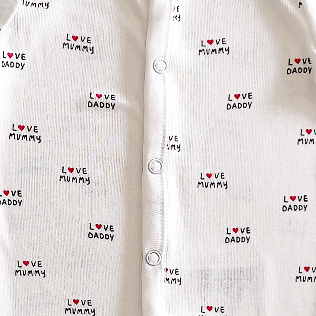 White love patterned sleepsuit