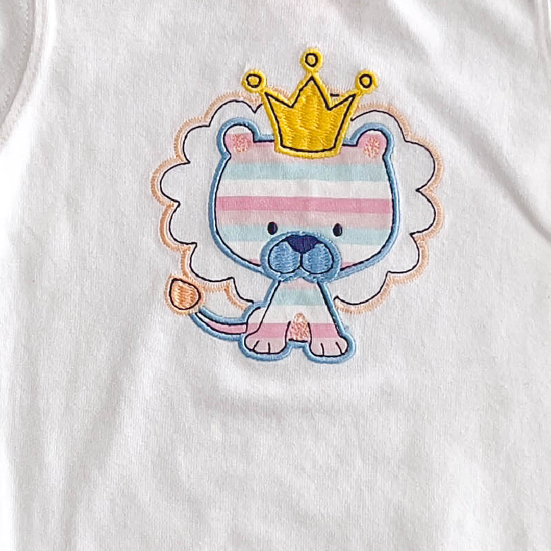 KING LION WHITE COTTON ONESIE