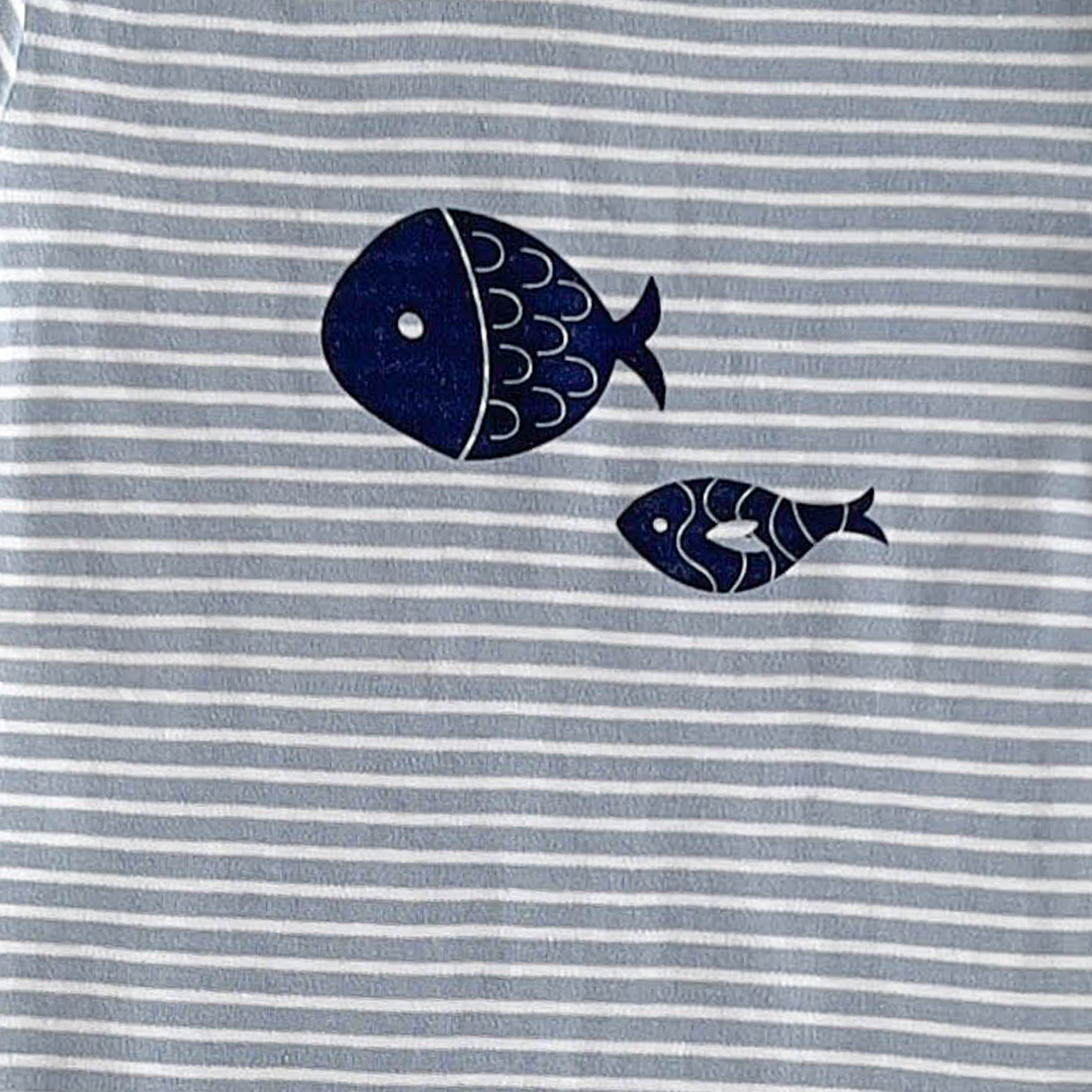 BLUE FISH PRINTED ONESIE