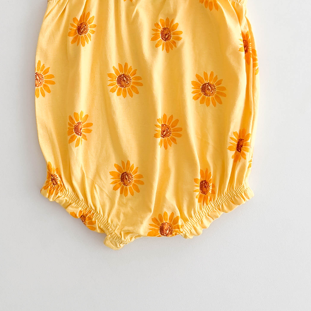 YELLOW SUNFLOWER PRINTED ONESIE
