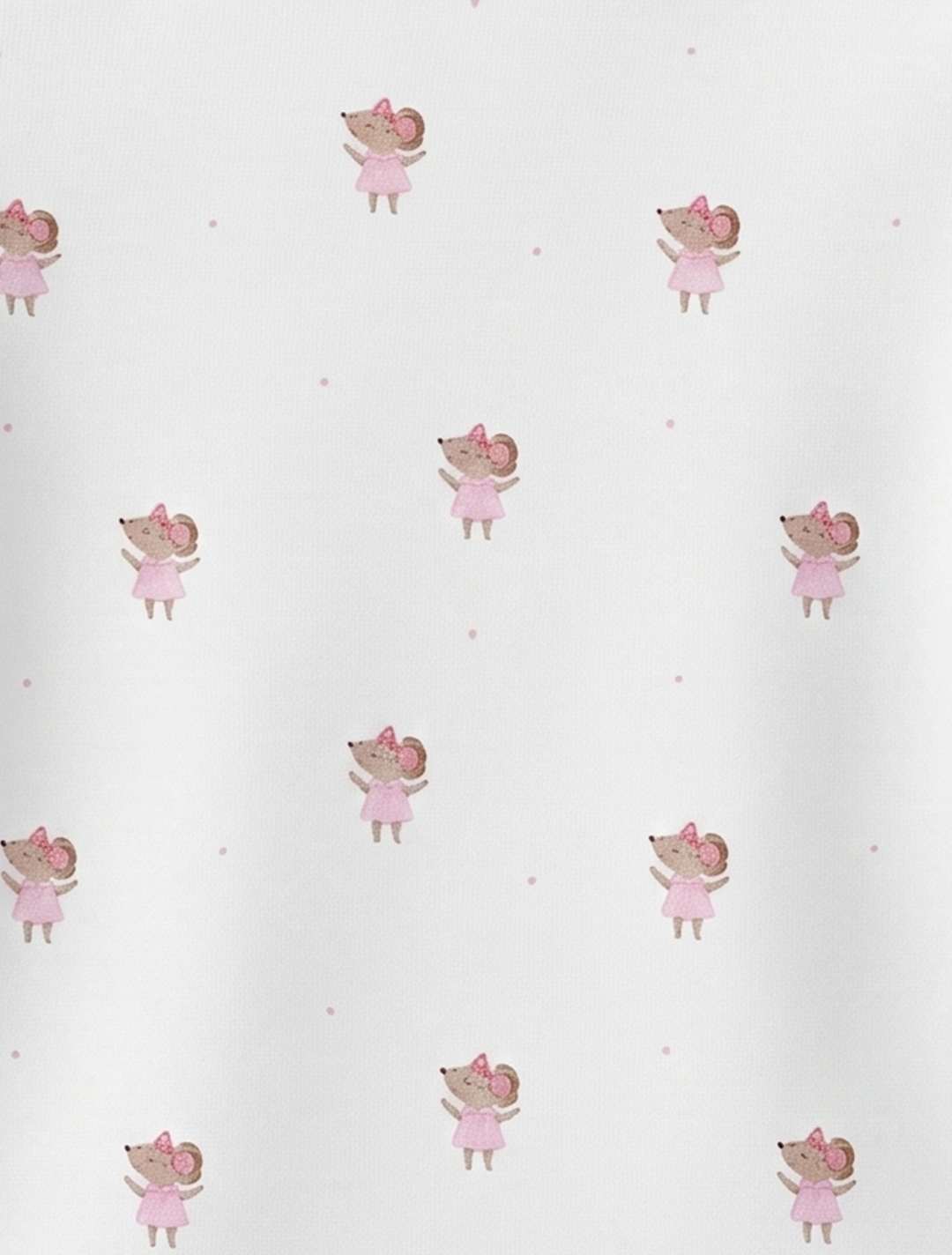 WHITE MICE PRINTED ONESIE