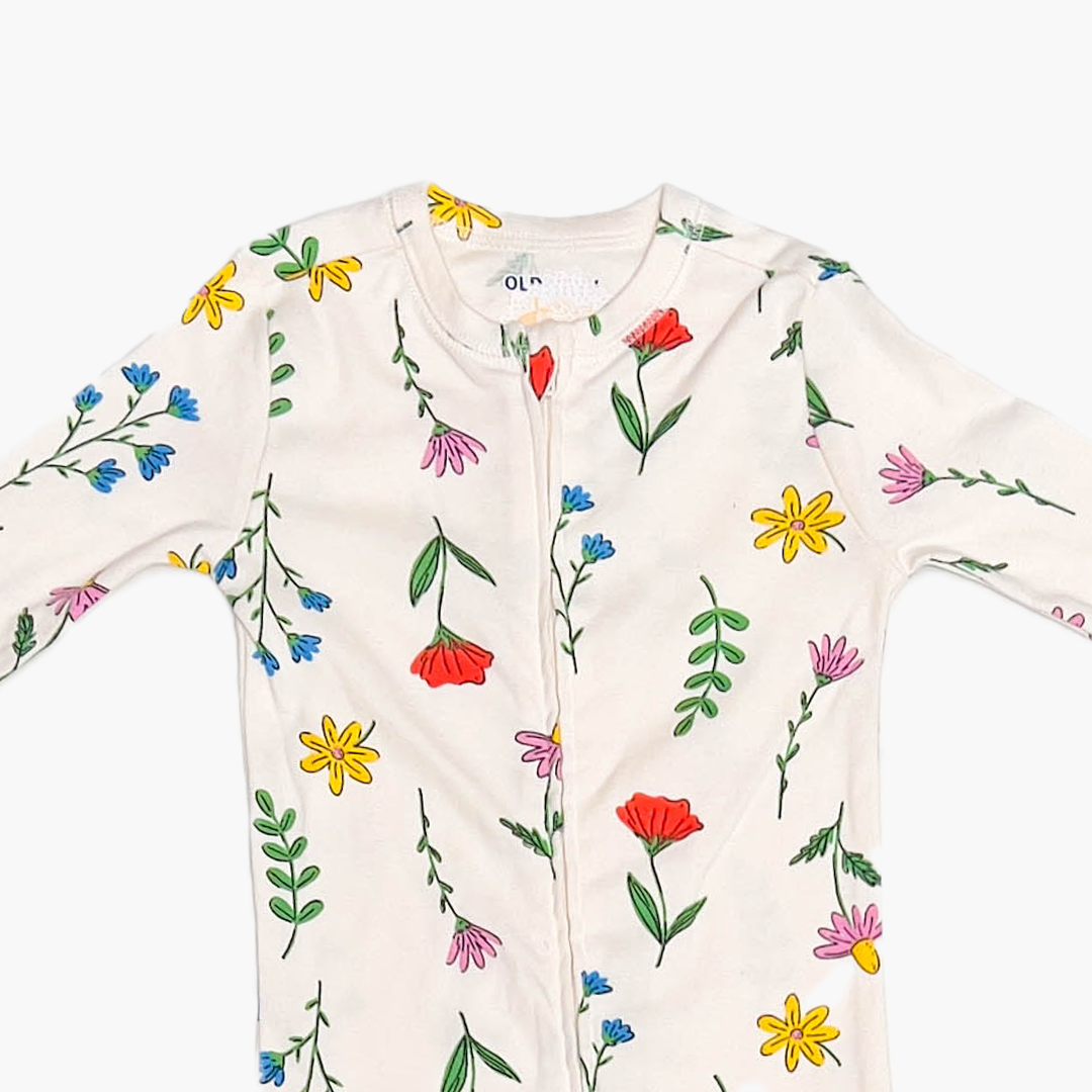 OFF WHITE FLORAL SLIM FITTED ROMPER