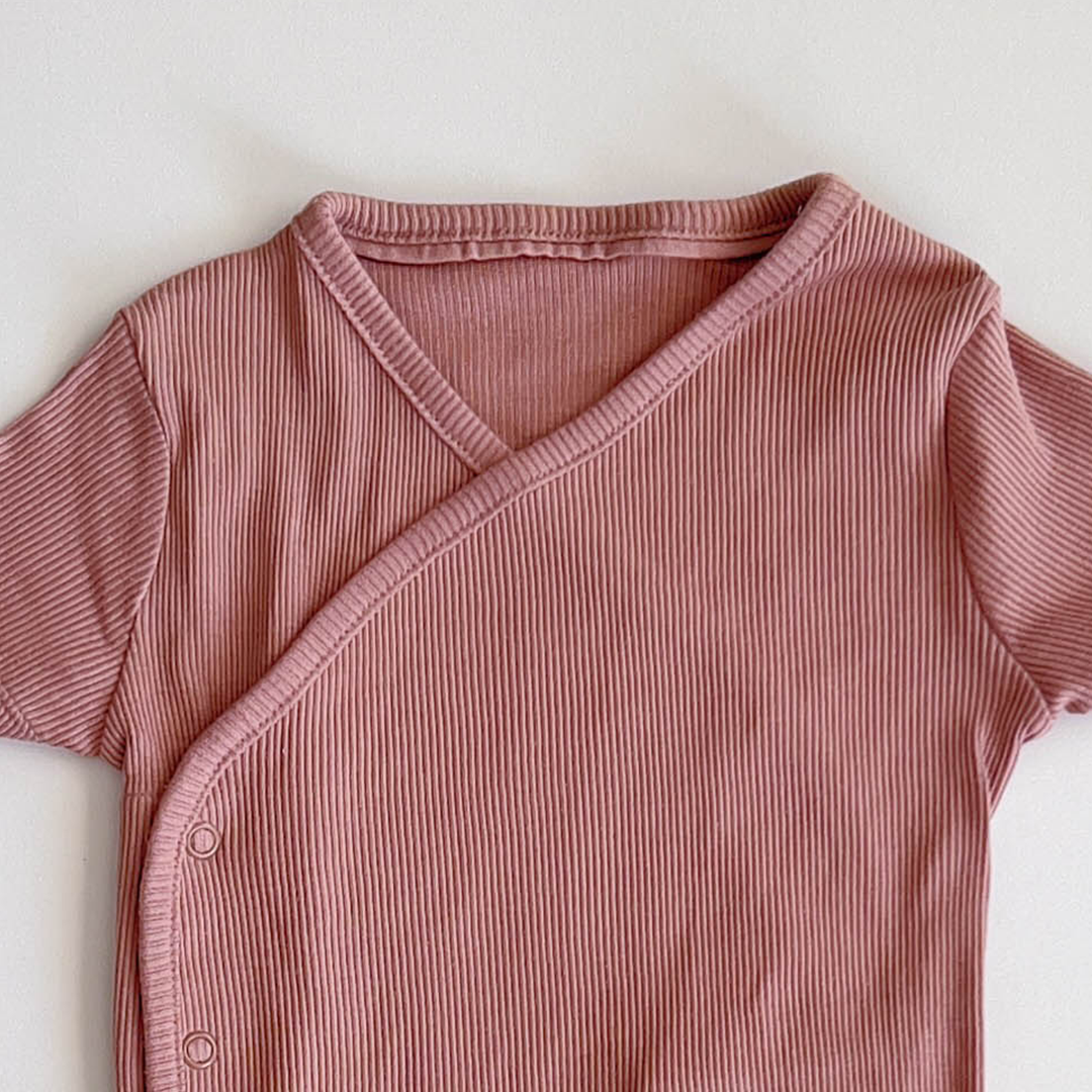 ROSYBROWN RIBBED ONESIE