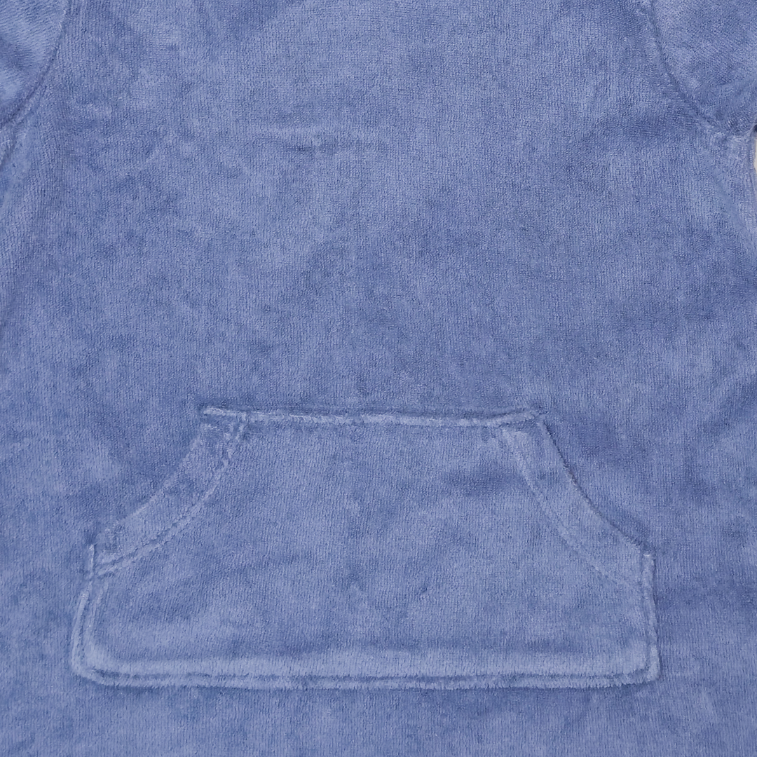 BLUE VELVET HOODED JUMPSUIT