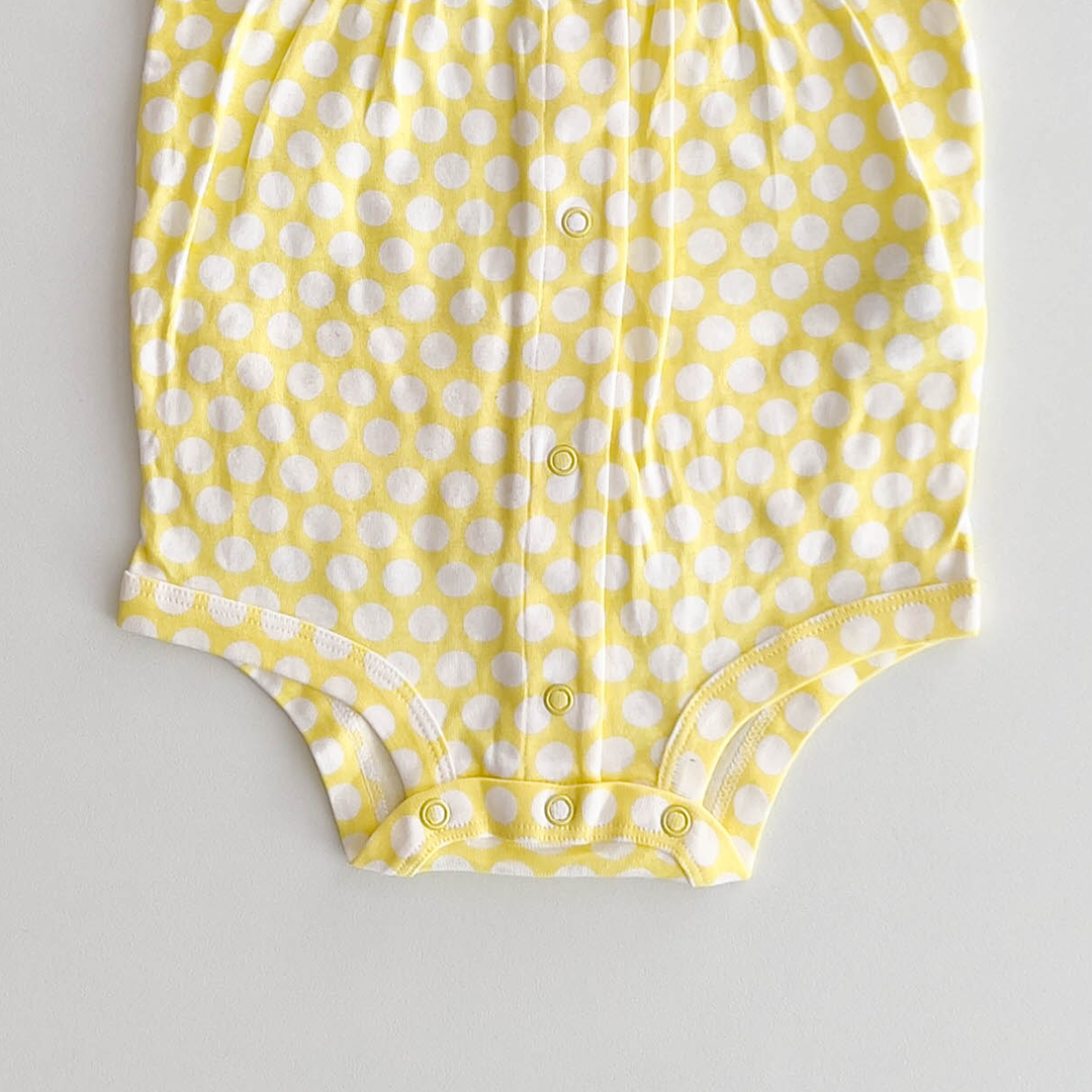 YELLOW POLKA DOTTED FANCY ONESIE