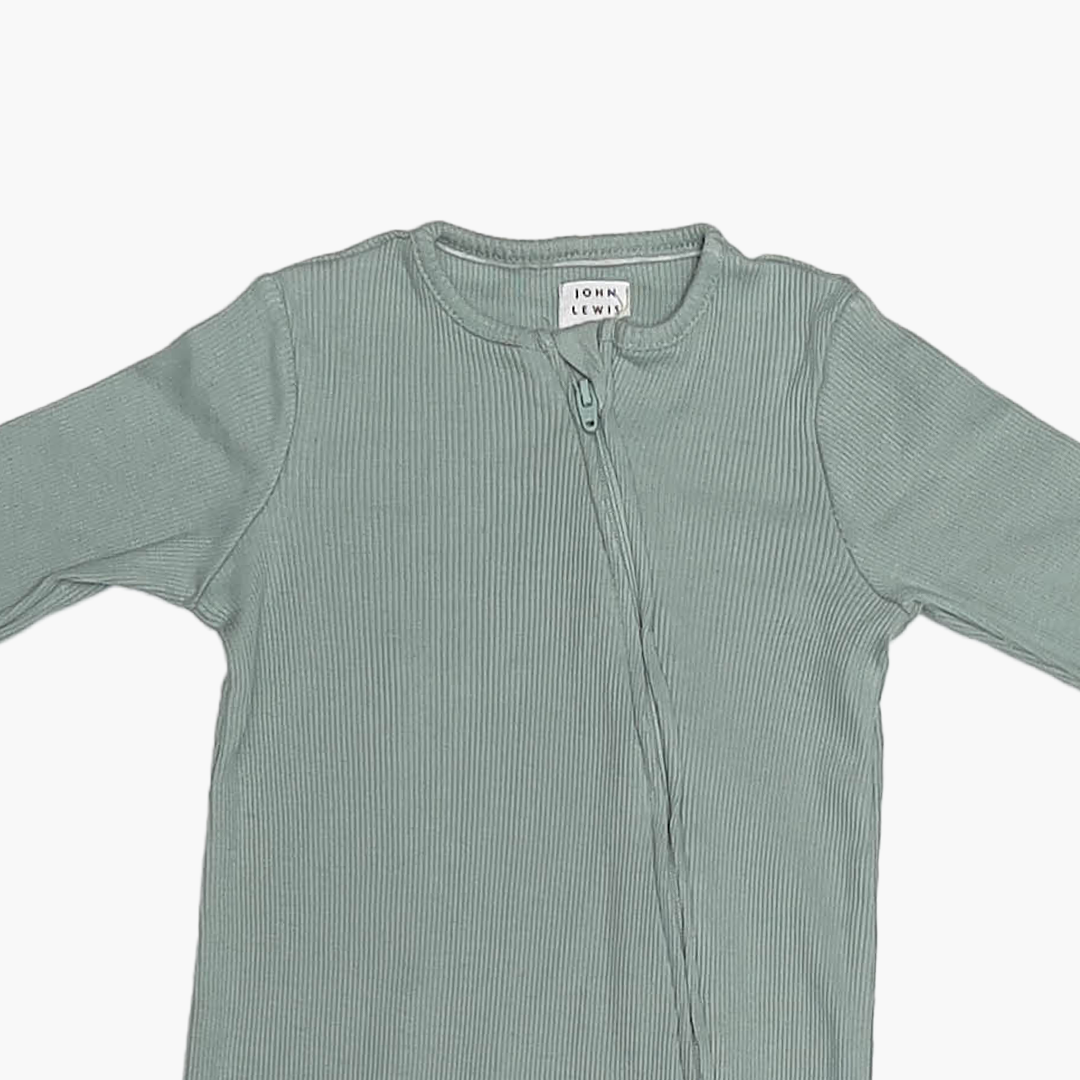 PASTEL GREEN RIBBED ROMPER