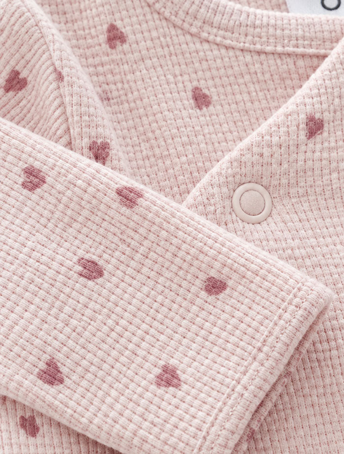 Pink love knitted sleep suit