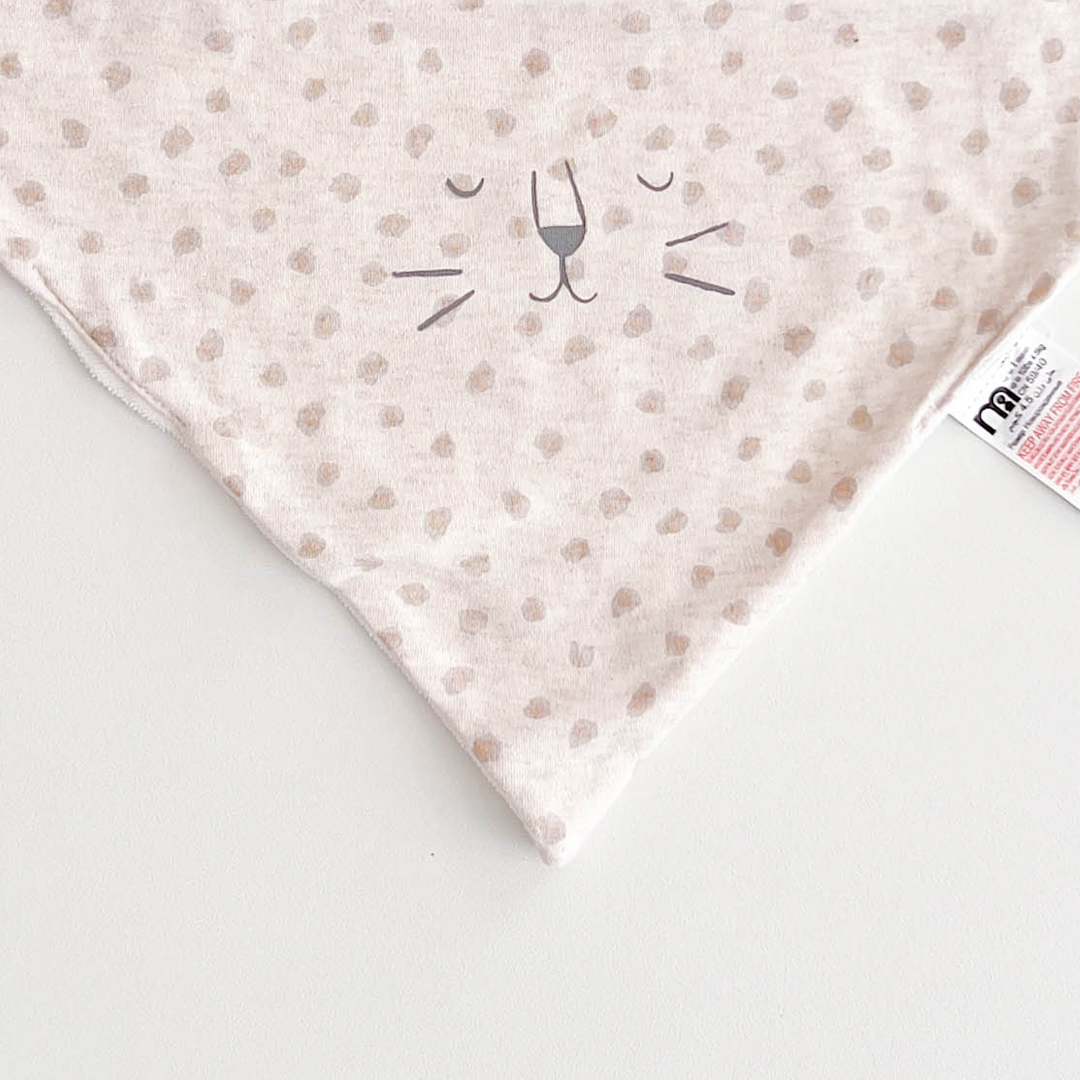BEIGE PRINTED BANDANA BIBS
