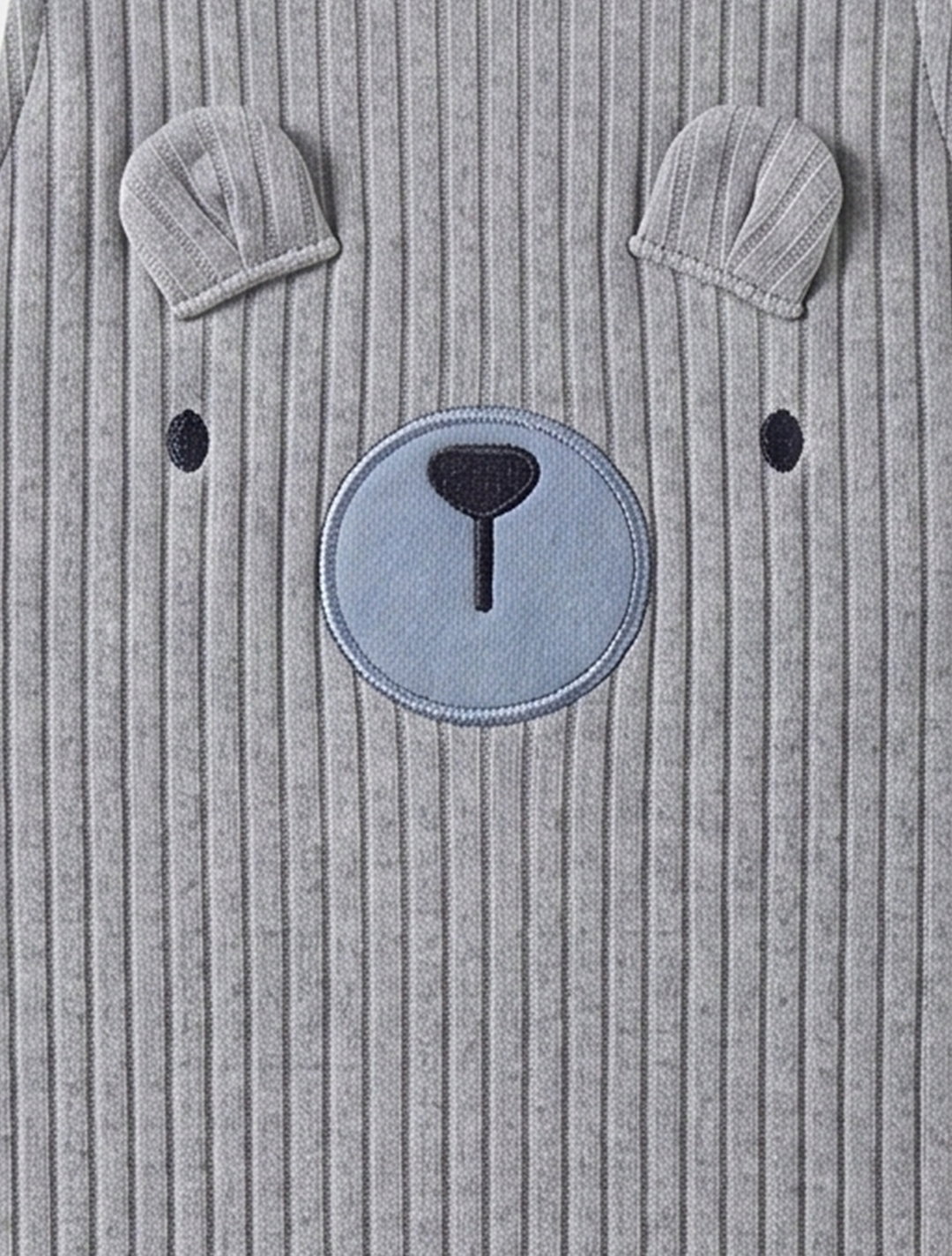 GREY RIBBED SLEEPSUIT