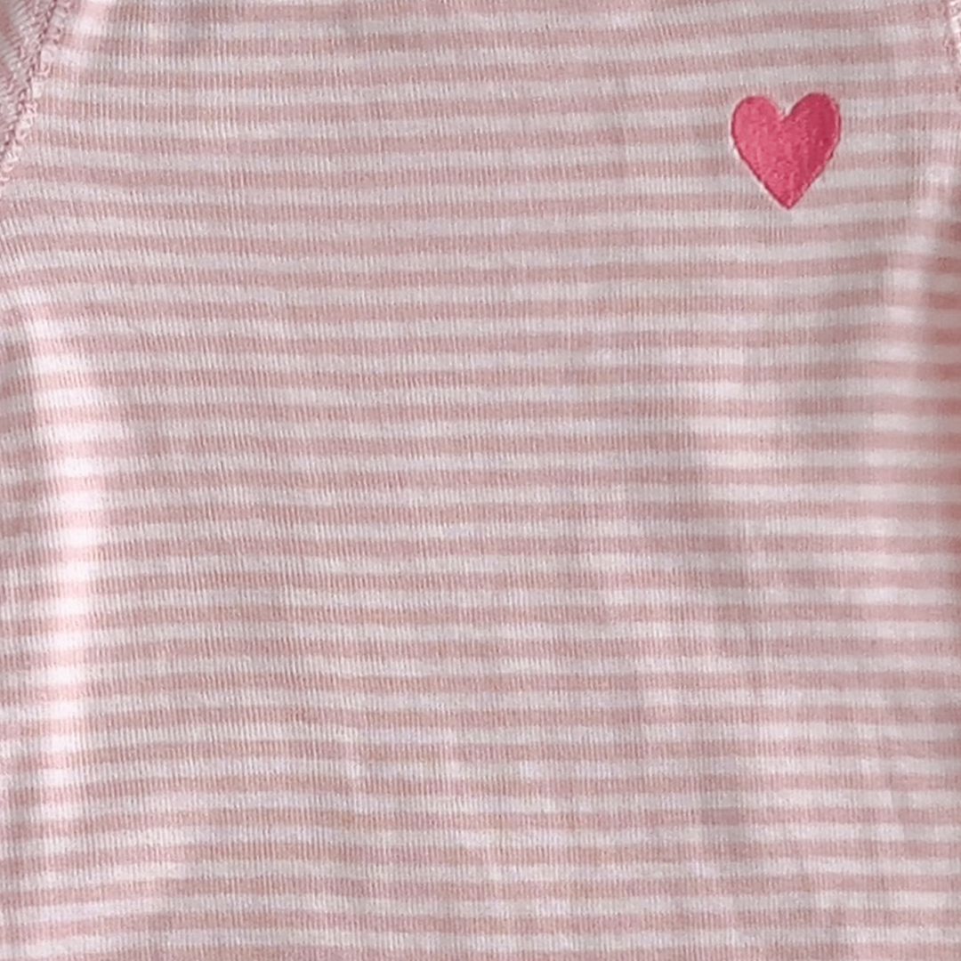 Pink and white stripes love romper