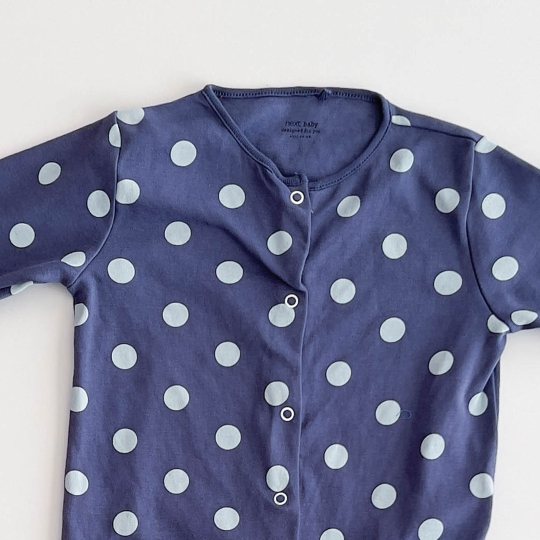 BLUE POLKA DOTTED ROMPER