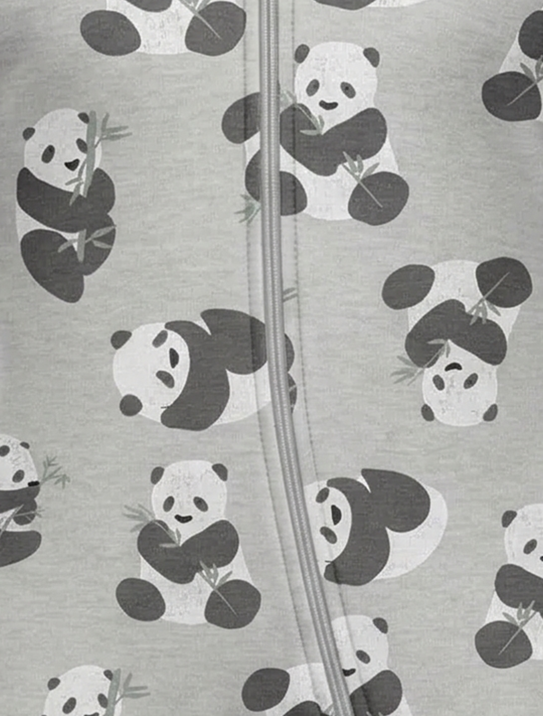 PANDA PRINTED ZIPPER SLEEPSUIT
