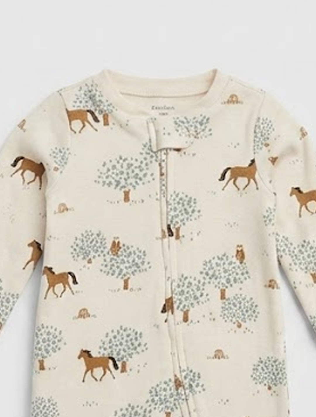 Offwhite printed zipper sleepsuit