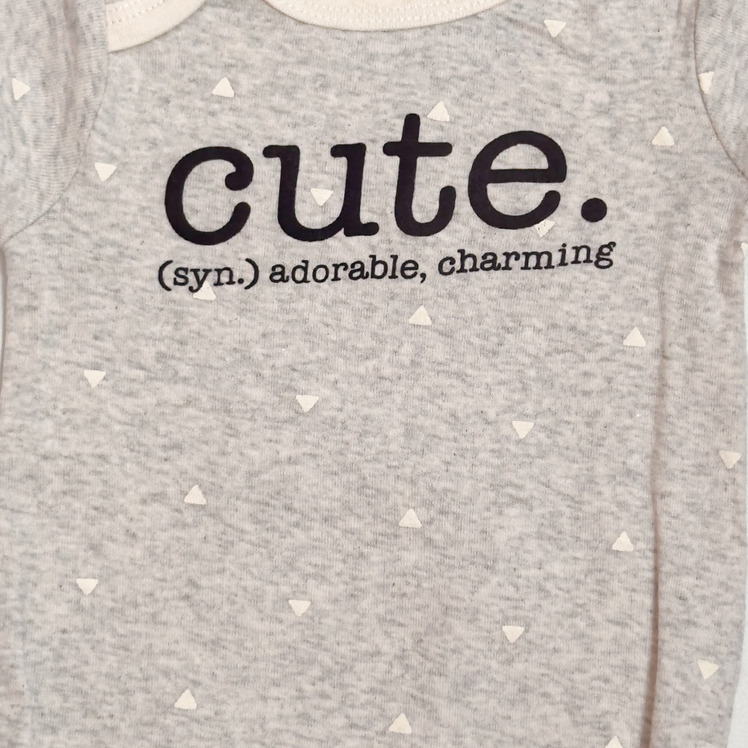 GREY CUTE PATTERNED ONESIE