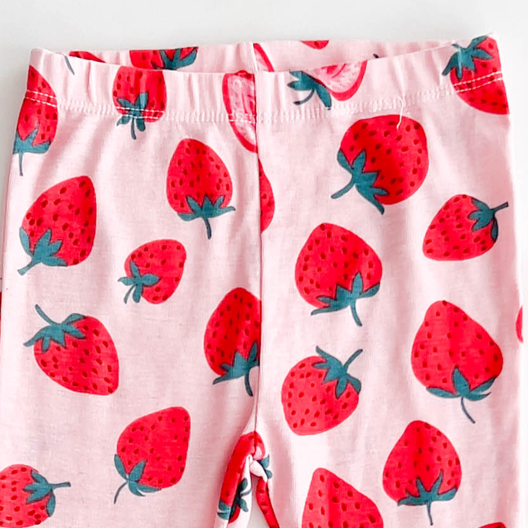 RED STRAWBERRY PRINTED PANTS