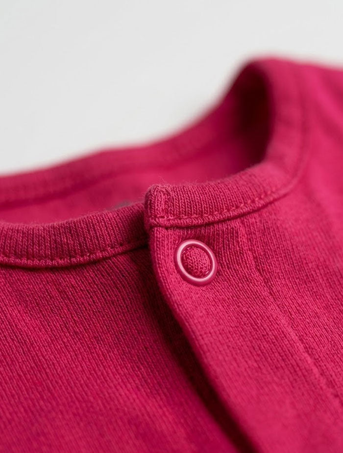 Hot pink button sleepsuit