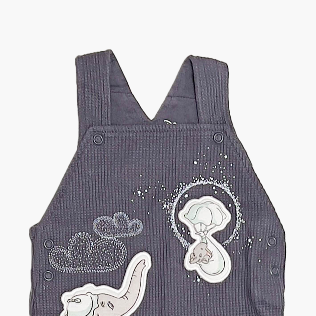 GREY ELEPHANT PATTERN DUNGAREE