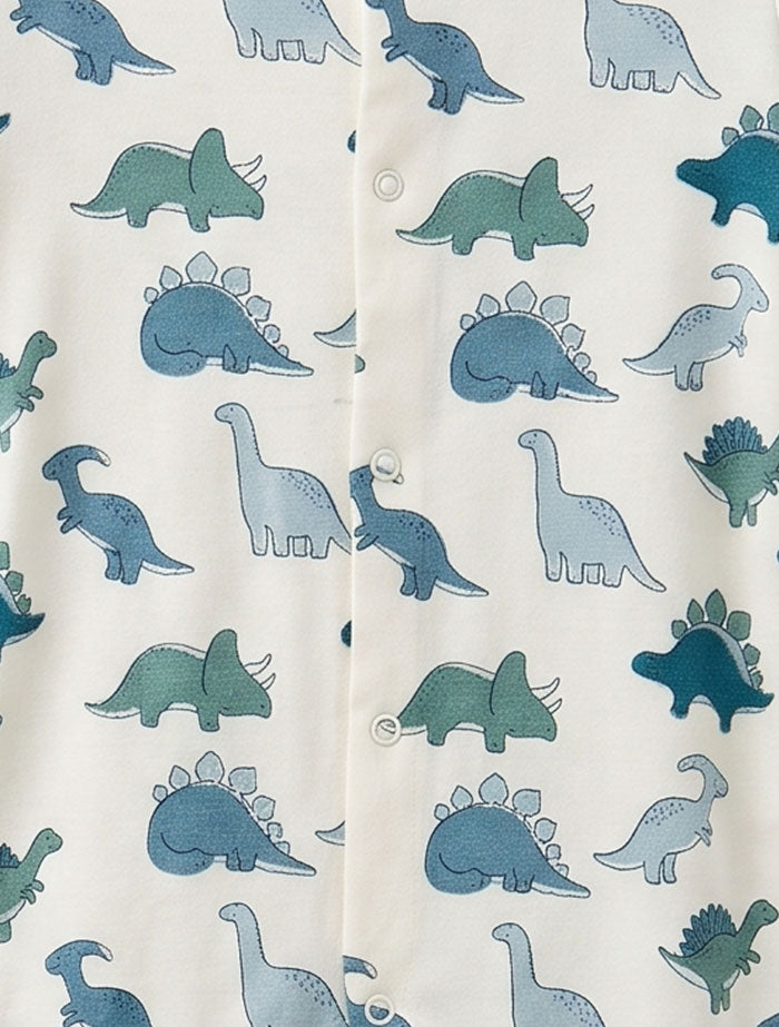 Blue printed button sleep suit
