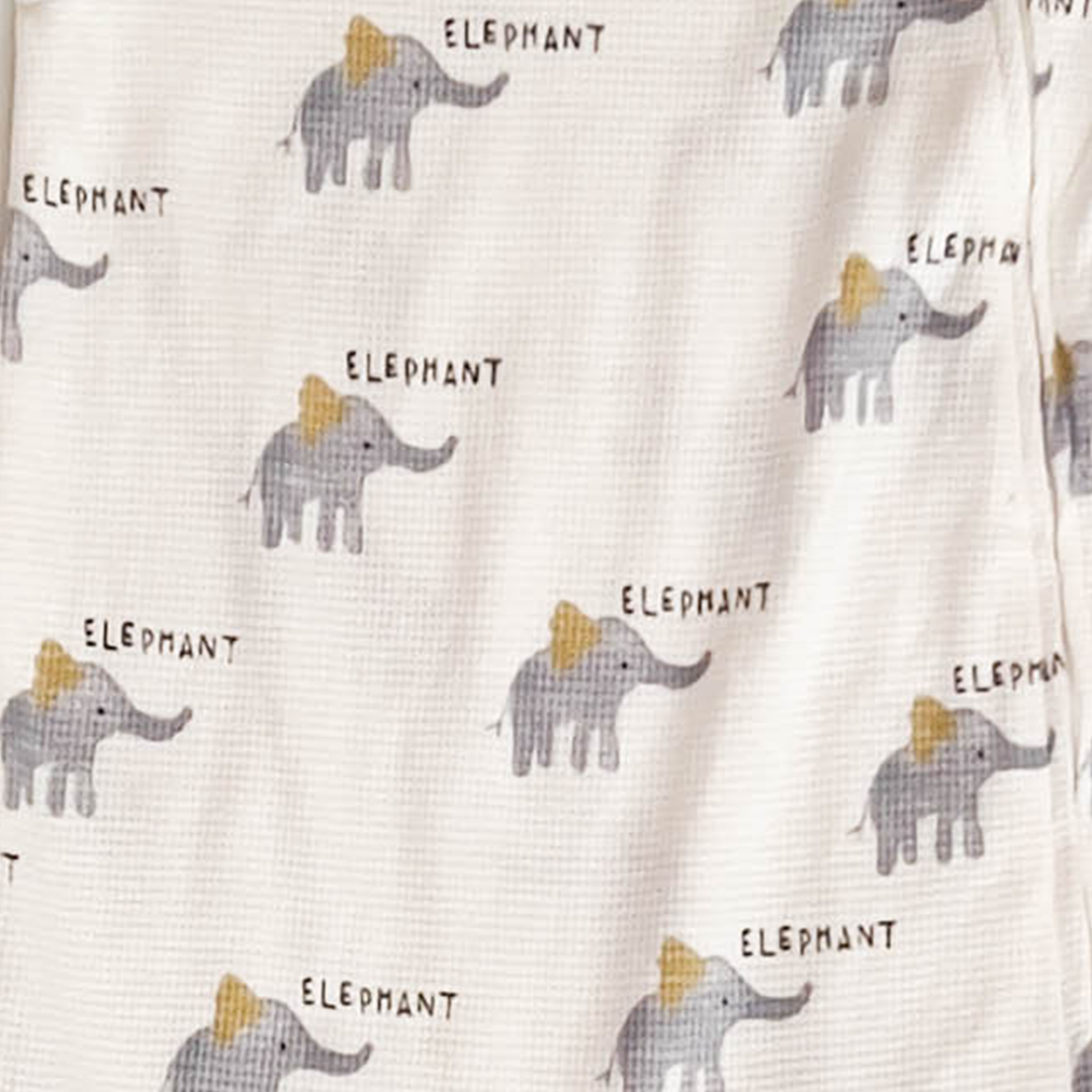 ELEPHANT PRINT KNITTED ZIPPER ROMPER