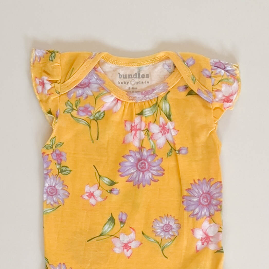 YELLOW FLORAL ONESIE
