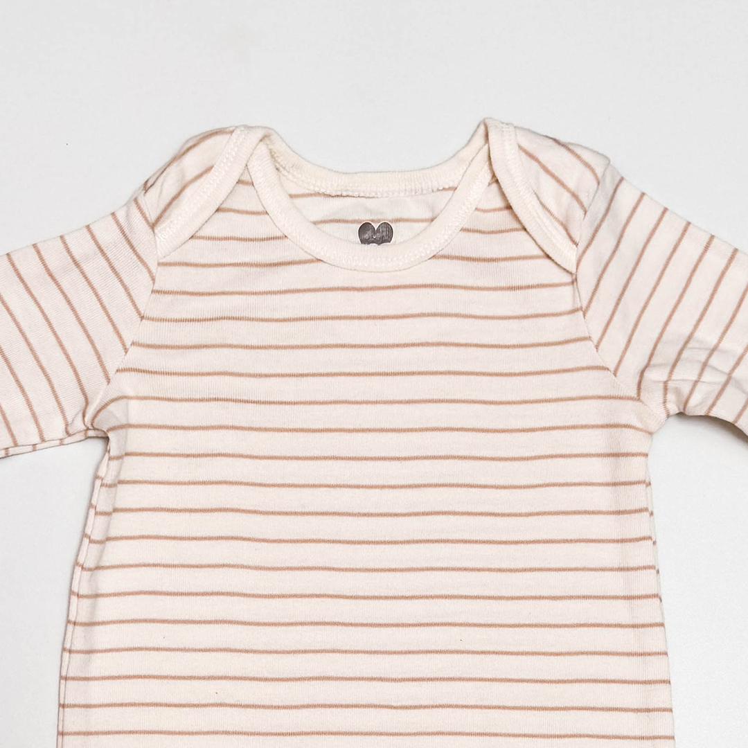 BEIGE STRIPPED ROMPER