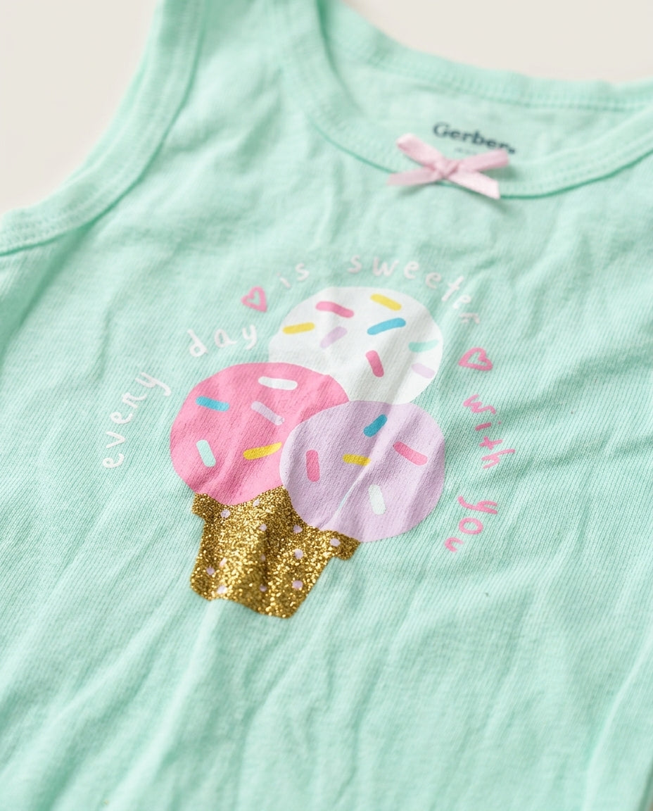 Green printed onesie